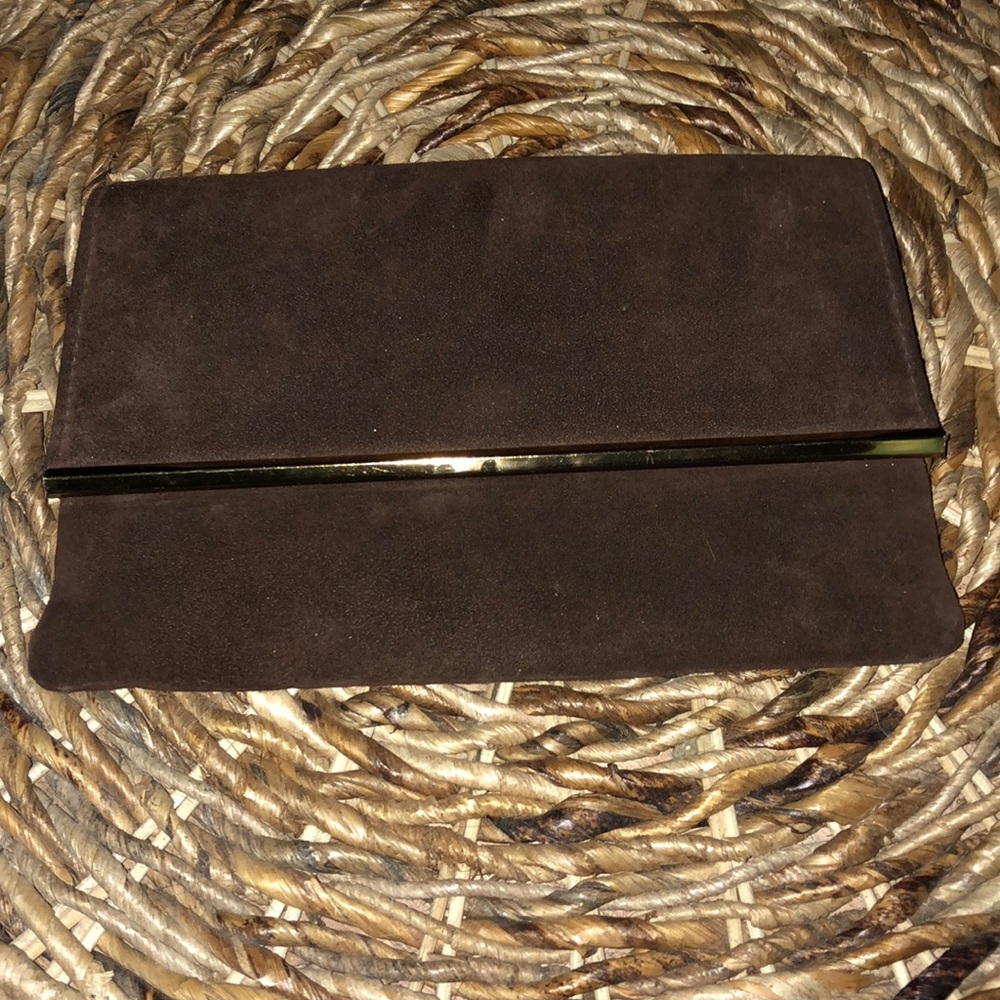 COPY - Vintage Brown Suede Clutch